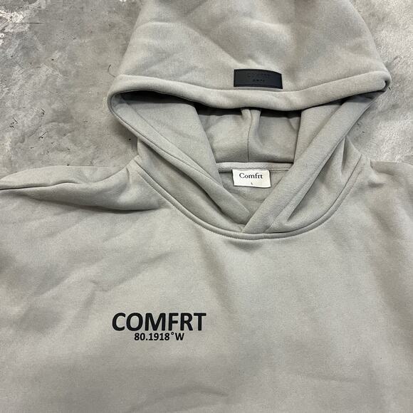 Comfrt Coordinate Hoodie Stone Gray Color Unisex Size Large - Picture 6 of 6